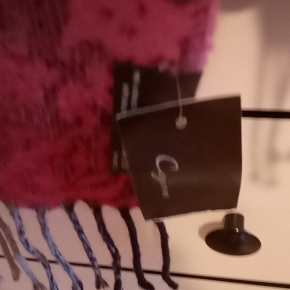 Cejon Scraf Pink, Black And Grey With Fringe - Picture 5 of 5